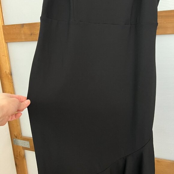 Grace Karin Black Rhinestone Detail Ruffle Hem Strap/less Lined Maxi Dress Sz M - Picture 4 of 16